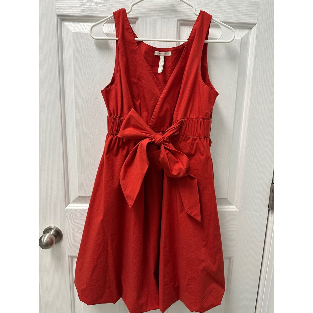 Old Navy Maternity Red Sleeveless Faux Wrap Elastic Waist Tie Dress Medium